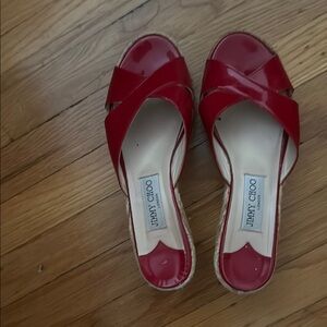 Jimmy Choo Red Sandals Elegant Style